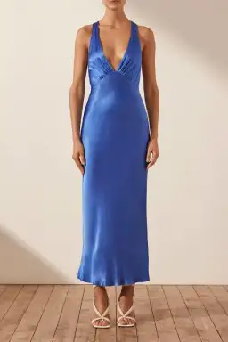 Shona Joy Oliviera Plunge Dress Blue Size 10  for rent on The Volte - image 4
