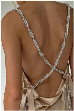 Sisters the Label Chloe Multiway Mini Dress Pearl Silk One Size for rent on The Volte - image 5