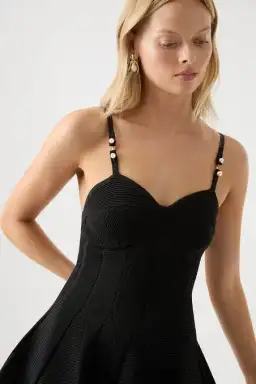 Aje Phaedra Ottoman Bustier Mini Dress Black Size L / AU 12 for rent on The Volte - image 2