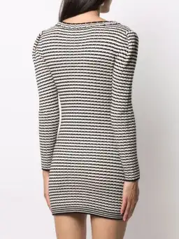 Self Portrait Stripe-detail Knitted Dress Black/White Size S/Au 8  for rent on The Volte - image 5