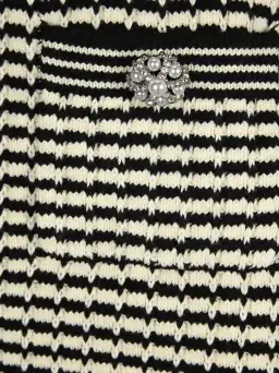 Self Portrait Stripe-detail Knitted Dress Black/White Size S/Au 8  for rent on The Volte - image 6