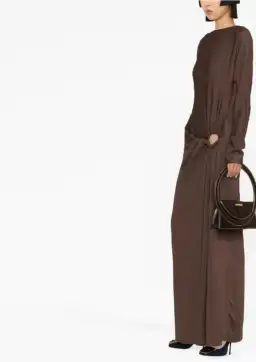 Christopher Esber Ruched Twisted Column Dress in Chocolate Size 6 for rent on The Volte - image 2