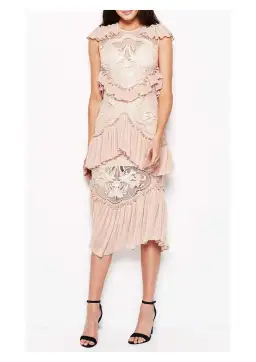 Alice McCall Sweet Emotions Midi Dress in Blush Size 8