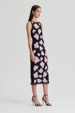 Scanlan Theodore Embroidered Floral Mesh Dress Size 6 for rent on The Volte - image 2