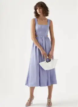 Aje Virginie Cut Out Midi Dress Cool Lavender Size 16 for rent on The Volte - image 1