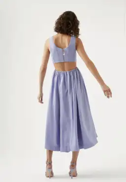 Aje Virginie Cut Out Midi Dress Cool Lavender Size 16 for rent on The Volte - image 2