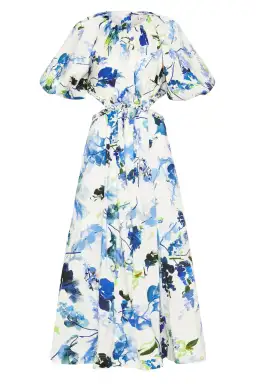 Aje Capucine Puff Sleeve Midi Dress Lavenders of Provence Size 14  for rent on The Volte - image 4