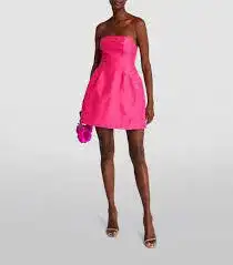 Aje Baret Strapless Mini Dress Hot Pink Size 10 for rent on The Volte - image 4