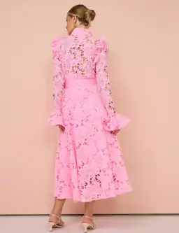 Leo Lin Aliyah Midi Dress Candy Pink Size 12  for rent on The Volte - image 2