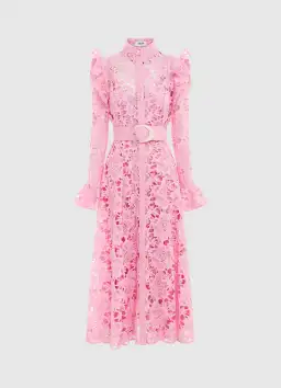 Leo Lin Aliyah Midi Dress Candy Pink Size 12  for rent on The Volte - image 3
