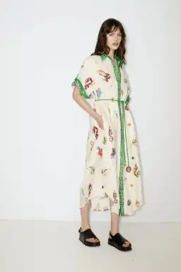 Alemais Seeker Embroidered Shirt Dress Print Size 10 for rent on The Volte - image 1