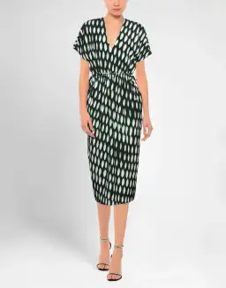 Dries Van Noten Dorias V Neck Midi Dress Print Size 10