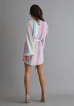 Retrofete Gabrielle Robe Pastel Stripe Size XS for rent on The Volte - image 3