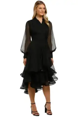 Elliatt Cuba Midi Dress in Black Size 10 for rent on The Volte - image 2