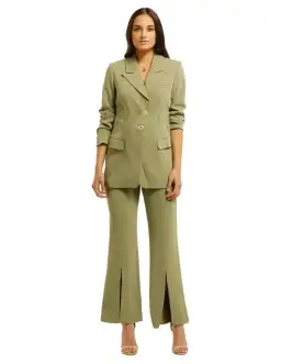 Elliatt Coppelia Blazer and Pant Set in Khaki Size 14
