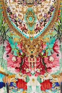 Camilla Champagne Coast Round Neck Kaftan one size