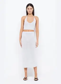 Bec & Bridge Sadie Sequin Knit Crop and Skirt Set Silver Size S / Au 8 for rent on The Volte - image 1