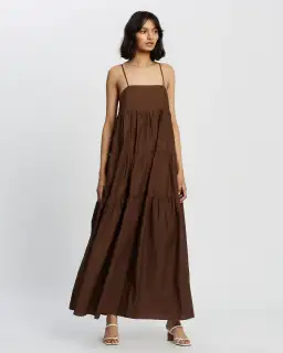 Camilla and Marc Majella Tiered Maxi Dress Brown Size 8