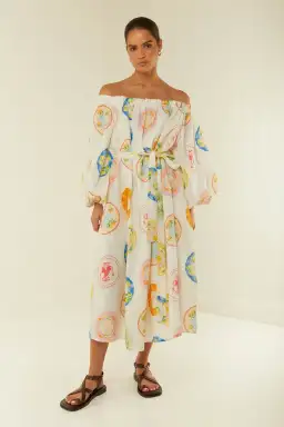 Palm Noose Sicily Dress Multi Print One Size for rent on The Volte - image 1