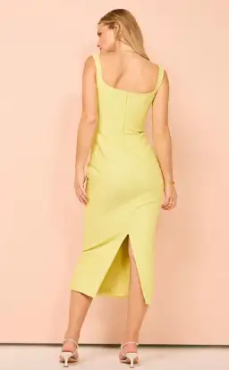 Manning Cartell Love Blossoms Raffia Midi Dress In Limoncello Size 10  for rent on The Volte - image 2