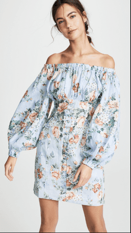 ZIMMERMANN Bowie off shoulder mini dress