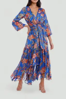 Elliatt Balance Dress in Blue/Print Size 12 for rent on The Volte - image 2