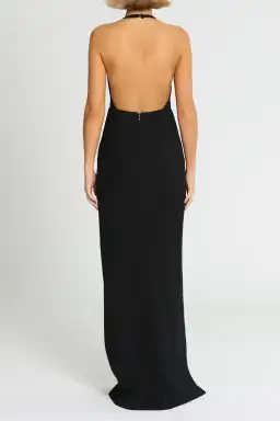 Elizabeth and James Ventus Halter Neck Twill Gown in Black Size 12 for rent on The Volte - image 4