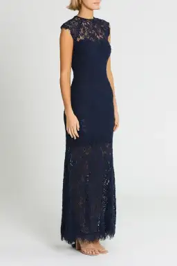 Elle Zeitoune Demi Gown in Navy Size 8 for rent on The Volte - image 3