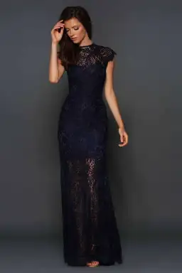 Elle Zeitoune Demi Gown in Navy Size 8 for rent on The Volte - image 1