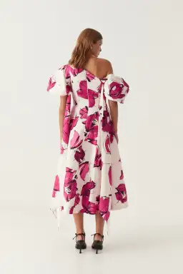 Aje Arista Tulip Sleeve Midi Dress Falling Florals Size 10 for rent on The Volte - image 2