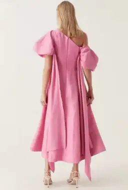 Aje Arista Tulip Sleeve Midi Dress Pink Size 8 for rent on The Volte - image 2