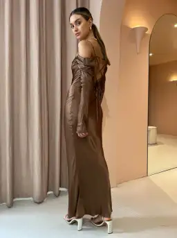 Issy Sereia Maxi Dress Brown Size 6 for rent on The Volte - image 3