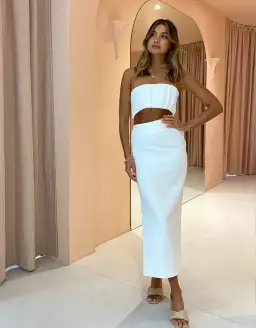 Sir The Label Yves Strapless Dress White Size 1 / AU 8 for rent on The Volte - image 1