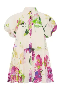 Aje Pablo Smock Mini Dress Wild Hydrangea Size 8 