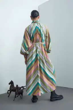 Alemais Lillian Midi Dress Multi Stripe Size 14  for rent on The Volte - image 2