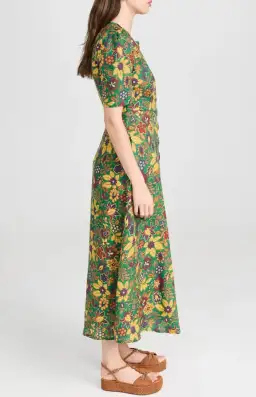 Alemais Isabella V Floral Midi Dress Green Size 8  for rent on The Volte - image 4