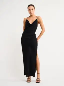 Bec & Bridge Lexie Cowl Maxi Dress Black Size 8