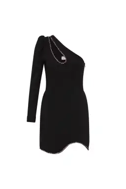 Rebecca Vallance Victoria One Sleeve Mini Dress Black Size 10 for rent on The Volte - image 6
