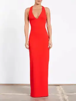 Effie Kats Eiza Gown in Cherry Red Size 6 for rent on The Volte - image 1