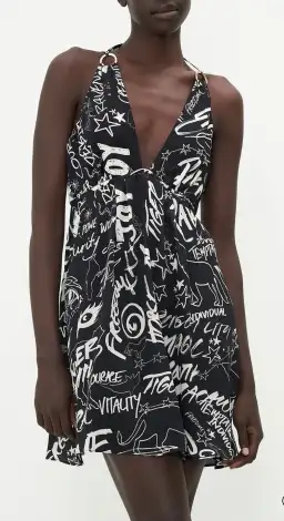 Camilla Spirit Scribble Short Flared Dress With Hardware Size 10 for rent on The Volte - image 2
