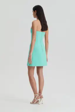 Scanlan Theodore Tailored Bustier Mini Dress in Turquoise Size 8 for rent on The Volte - image 2