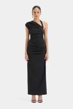 Sir The Label Giacomo Gathered Gown in Black Size 6