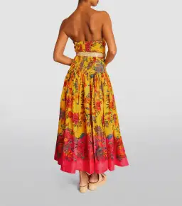 Zimmermann The Ginger Strapless Midi Dress in Pink/Yellow Floral Size 1/AU 10 for rent on The Volte - image 2
