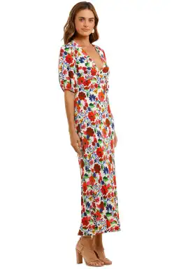 Rixo Steph Crepe Midi Dress Floral Size XS / AU 8 for rent on The Volte - image 2