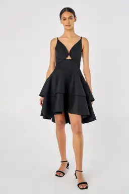 Oroton Tiered Bodice Dress Black Size 8 for rent on The Volte - image 1