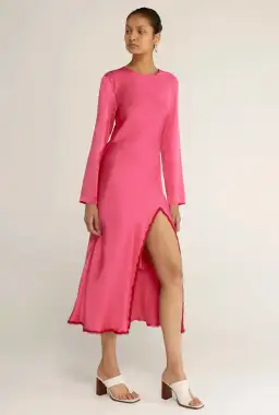 Third Form Last Dance Long Sleeve Bias Maxi Dress in Magenta Size 8 for rent on The Volte - image 4