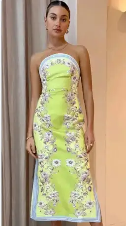 Alemais Marion bodice dress midi length  for rent on The Volte - image 1