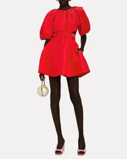 Aje Psychedelia Cutout Mini Dress Red Size 14