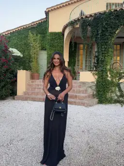 Helsa Sheer Deep V Long Dress Black Size M / Au 10 for rent on The Volte - image 3