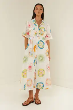 Palm Noosa Souvenir Midi Dress Print Size AU 12